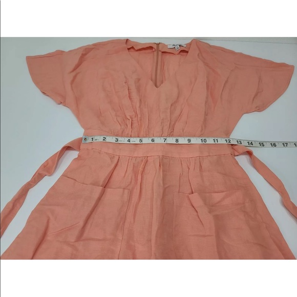 Madewell Linen Blend Dolman Sleeve Tie Waist Midi Dress Size 00 Womens - Picture 8 of 9